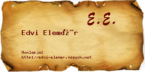 Edvi Elemér névjegykártya