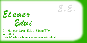 elemer edvi business card